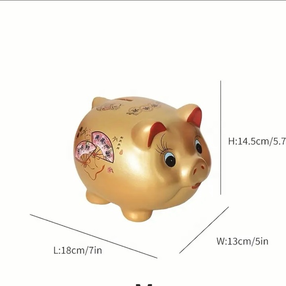 Chinese Lucky Golden Piggy Ceramix Money Bank Size Medium ❌FIRM PRICE❌ - Picture 7 of 7